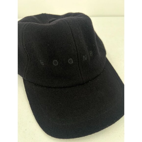 Bogner Men Size Large Black Wool Blend Baseball Cap Designer Ski Winter Luxury - Picture 1 of 10